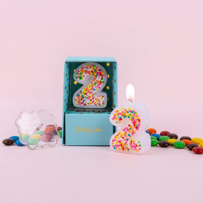 iLikePar Sweety Colorful Candy Number Cake Topper Candle for Brithday Party Baby Shower and Wedding Party Supplies Favor (One) - Image 4